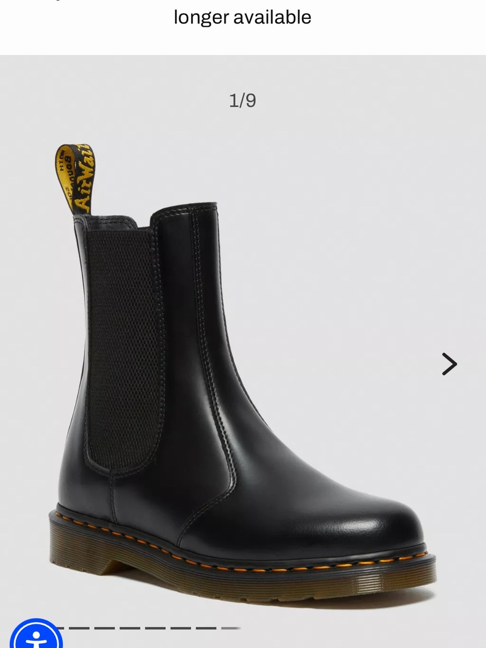 Dr. Martens Black Chelsea Boots with Yellow Pull-Tab